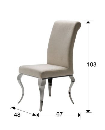 SILLA ·BARROQUE· ACERO BEIGE